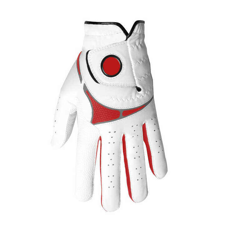 High-quality breathable kids golf gloves with custom digital printing design in premium sheepskin leather for all-weather performance
