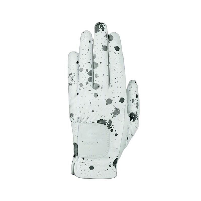 High-quality anti-slip men's and women's leather golf gloves with custom logo embroidery in black and white